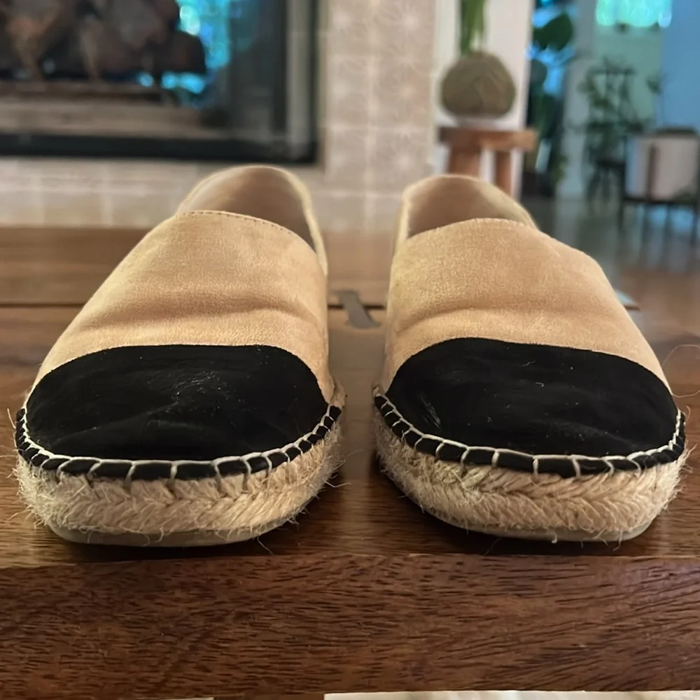 Zara Espadrilles Size 40 (US 9) Black and Tan Suede